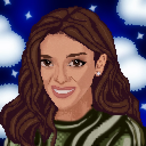 a pixel art portrait I made of myself in the style of Stardew Valley portraits